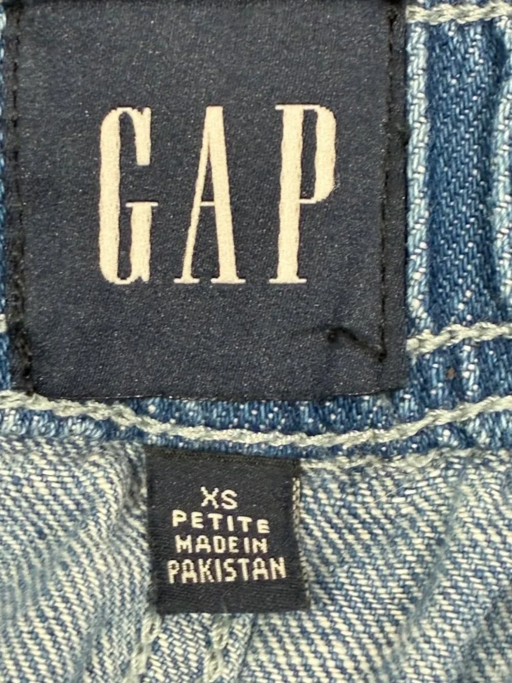 Gap The easy barrel patch pocket Jeans indigo XS Petite Denim Drawstring Wide-Le - Picture 6 of 11